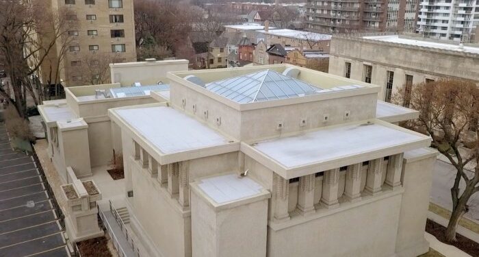 Unity Temple Frank Lloyd Wright Lights